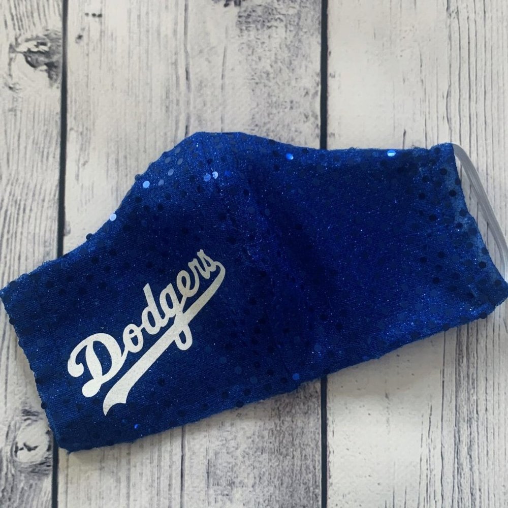 Sequin Dodgers Mask w/glitter logo
